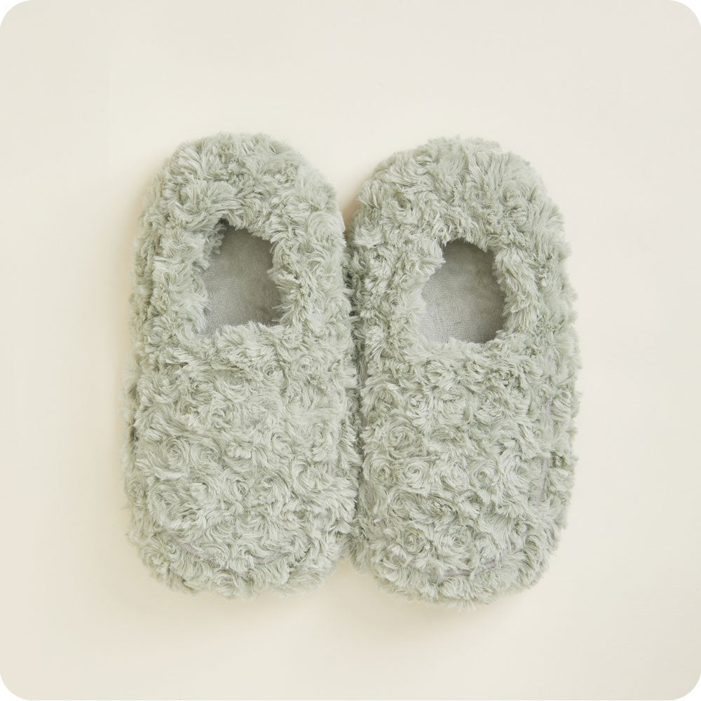 Curly Sage Green Slippers Warmies®